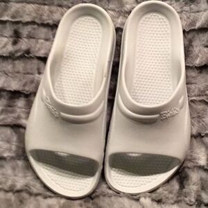 White Slide Sandals